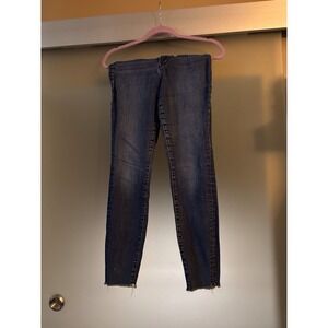 Good American Blue Skinny Jeans Women's Size 8 29 Waist Raw Hem